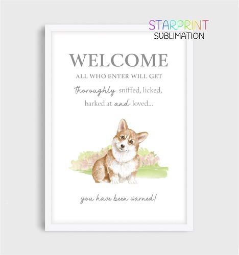 Corgi welcome - corgi, "welcome"