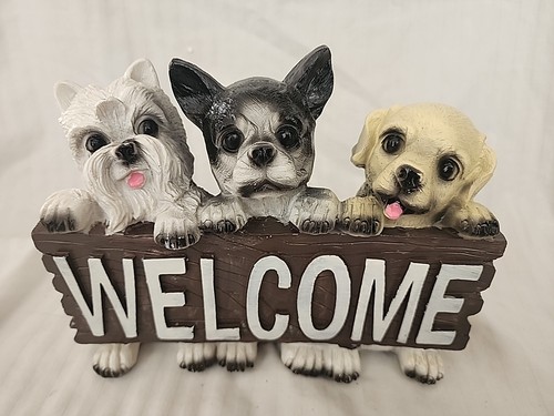 Puppy welcome statue - puppy,