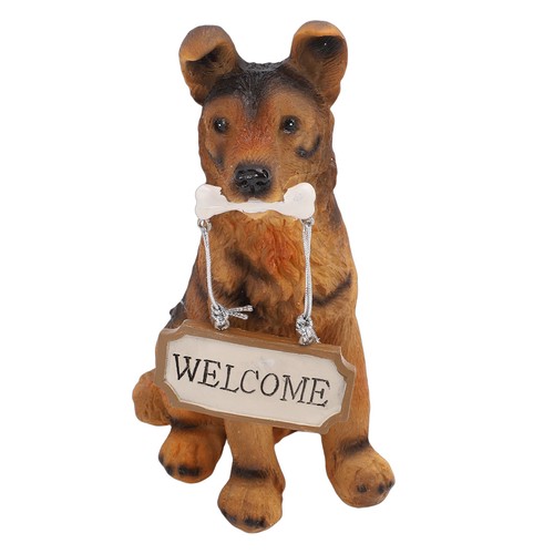 Cute puppy statue with - cute, welcome