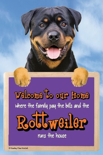 Rottweiler welcome our home - welcome,