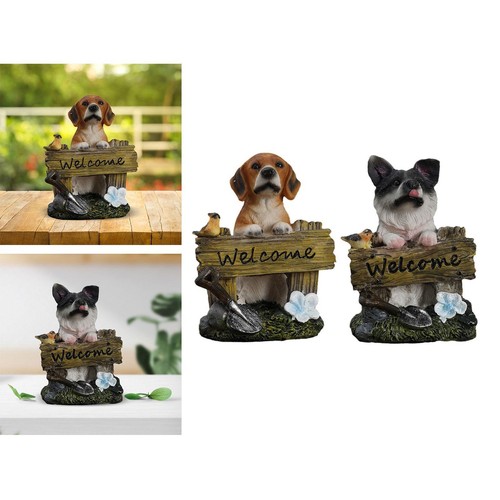 Garden dog statue welcome - statue,
