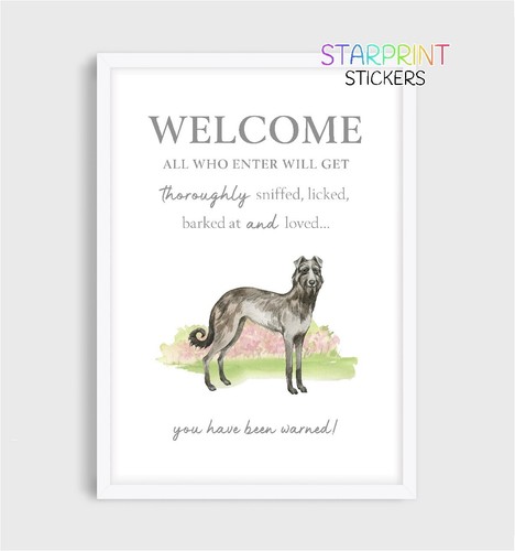 Deerhound welcome - deerhound, "welcome"