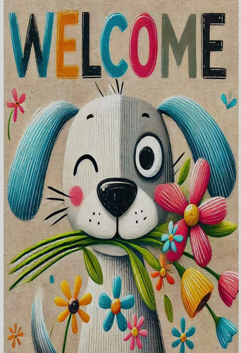 New colorful puppy welcome - "new",