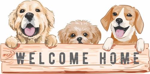 Dog welcome home - welcome, sticker