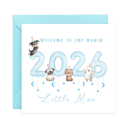 New baby card - new,