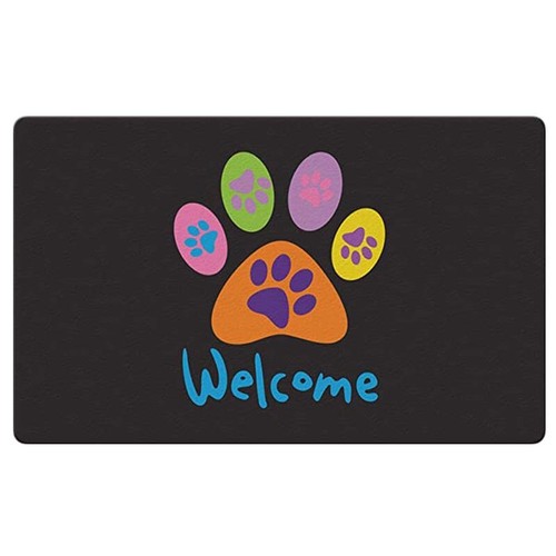 Welcome paws black decorative - welcome,