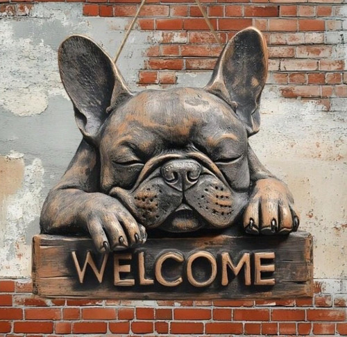 Rustic french bulldog wood - 2d,
